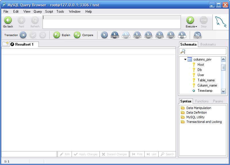 MySQL Query Browser