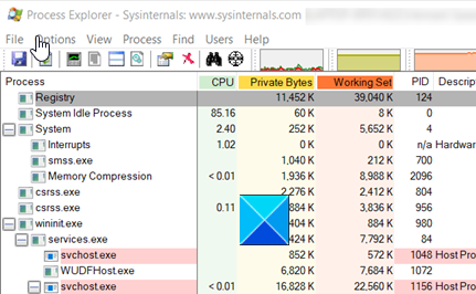 Procesos corriendo windows + nivel integridad (medio, alto)